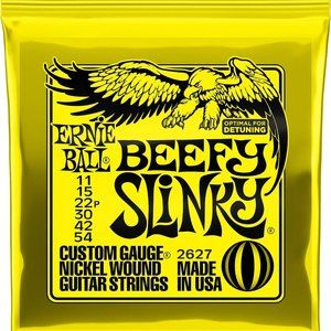 6-Pack Ernie Ball Beefy Slinky Nickel Wound Electric Guitar Strings .011-.054